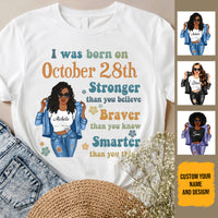 (Custom Birth Date) Retro Personalized October Birthday Gift For Her Custom Birthday Gift Black Queen Customized October Birthday Shirt October Girl Hoodie Dreameris