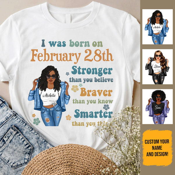 (Custom Birth Date) Retro Personalized February Birthday Gift For Her Custom Birthday Gift Black Queen Customized February Birthday Shirt February Girl Hoodie Dreameris