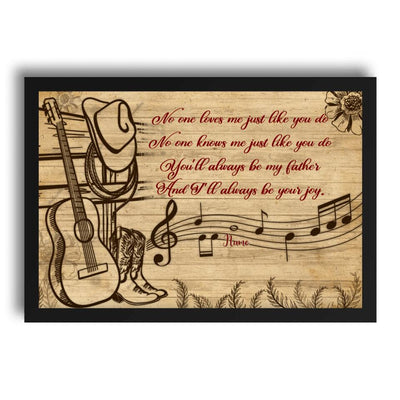 (Custom Name) We'll Always Be Your Joy Vintage Music Wood Background Personalized Father's Day Gift For Dad Stepdad Canvas Poster