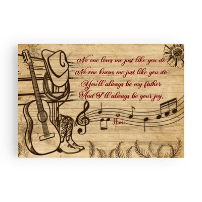 (Custom Name) We'll Always Be Your Joy Vintage Music Wood Background Personalized Father's Day Gift For Dad Stepdad Canvas Poster