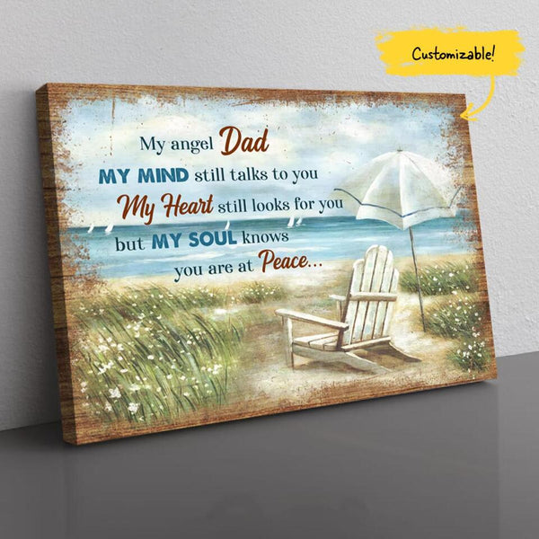 (Custom Title) My Angel Dad Mom Memorial Gift Love Letter To Lost Ones In Heaven Personalized Canvas Poster Framed