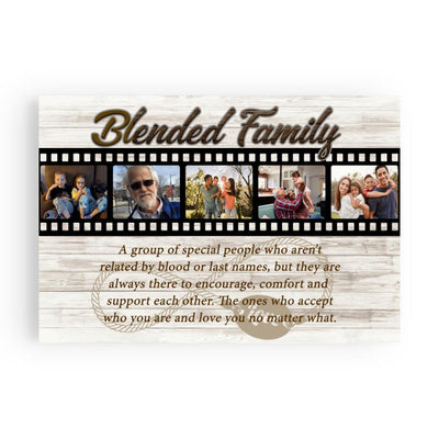 (Upload Your Photo) Blended Family Personalized Father's Day Gift For Stepdad Stepmom Family Gift Custom Canvas Poster Framed
