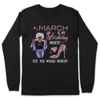 Personalized March Birthday Gift For Her Custom Birthday Gift Black Queen Customized March Birthday T-Shirt Hoodie Dreameris