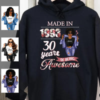 (Custom Age & Year) Chapter 30 Turning 30 Birthday Gift 30th Birthday Gifts Custom 1993 Personalized 30th Birthday Shirts For Her Hoodie Dreameris