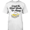 Drink Tea Read Books Be Happy Gift Book Lovers T-Shirt