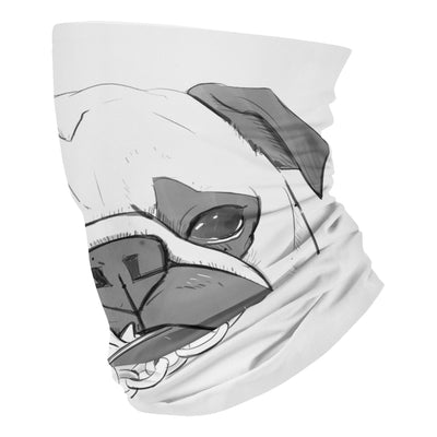 Cute Pug with Chain Necklace Drawing  - Neck Gaiter - Dreameris