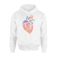 Anatomical Heart Shirt Parts Of Heart Cardiac Nurse - Premium Hoodie - Dreameris