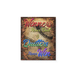 baseball winneres never quilt quitters never win - Matte Canvas - Dreameris