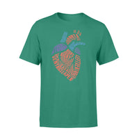 Anatomical Heart Shirt Parts Of Heart Cardiac Nurse - Premium T-shirt - Dreameris