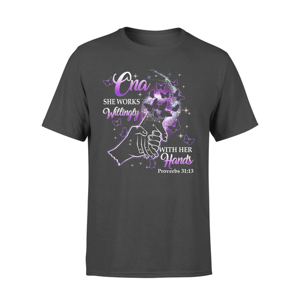 CNA Works Willingly With Her Hands Gift - Premium T-shirt - Dreameris