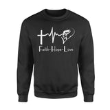 Faith Hope Love Fishing - Standard Crew Neck Sweatshirt - Dreameris