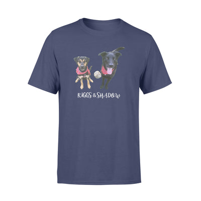 RIGGS & SHADOW - Custom illustrated Pet Personalized - T- Shirt - Dreameris