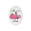 Husky We Wear Pink Pumpkin Gift Dog Lovers - Oval Ornament (2 sided) - Dreameris