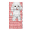 white cute poodle - Neck Gaiter - Dreameris