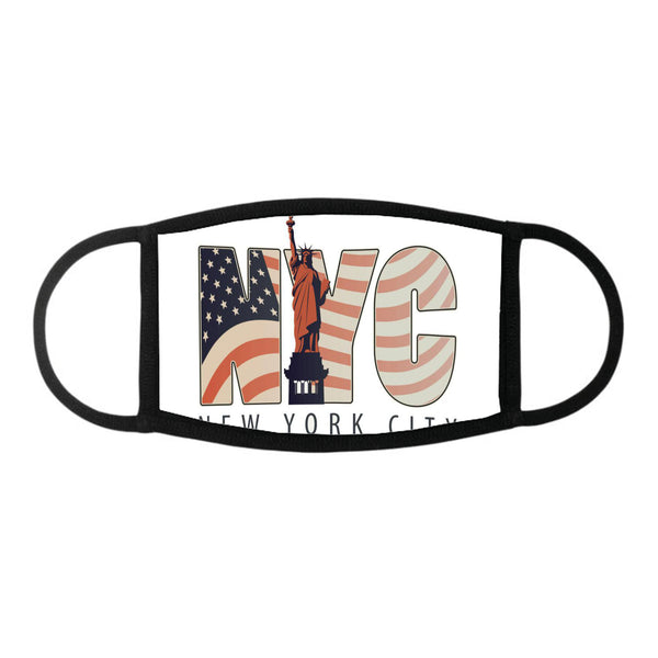 The letters nyc with the image of american flag - Face Mask - Dreameris