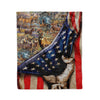 [Dreameris] Hunting Deer American Flag Gift - Fleece Blanket - Dreameris