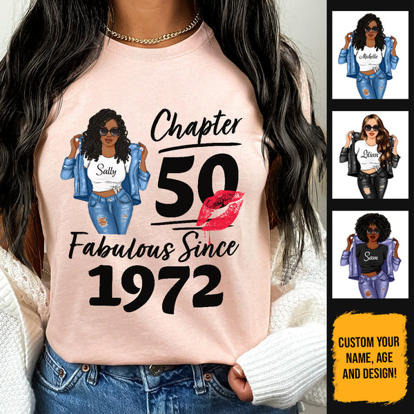 (Custom Age & Year) Turning 50 Birthday Gift 50th Birthday Gifts Custom 1973 Personalized 50th Birthday Shirts For Her Hoodie Dreameris