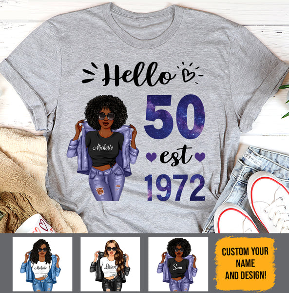 (Custom Age & Year) Turning 50 Birthday Gift 50th Birthday Gifts Custom 1973 Personalized 50th Birthday Shirts For Her Hoodie Dreameris