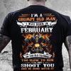 Skull Biker I'm A Grumpy Old Man Born In February Birthday Gift Standard/Premium T-Shirt Hoodie - Dreameris