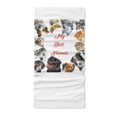 Group of dogs different breeds in square isolated dog friends - Neck Gaiter - Dreameris