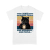 Black Cat I Hate Morning People And Mornings And People - Standard T-shirt - Dreameris