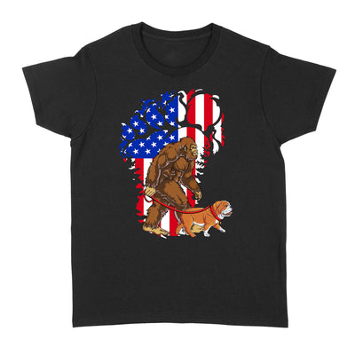 American Flag Bigfoot Bull Dog - Standard Women's T-shirt - Dreameris