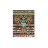 Use Your Voice For Kindness Yoga For Unity - Matte Canvas - Dreameris