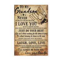 Baseball to my grandson laugh love live - Matte Canvas - Dreameris