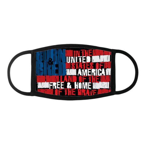 American text flag - land of the free home of the - Face Mask - Dreameris