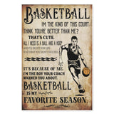 Basketball lovers basketball is my favorite season - Matte Canvas - Dreameris