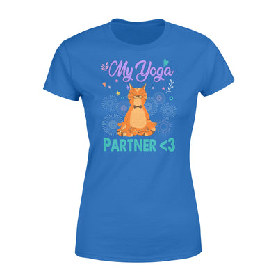 My Yoga Partner for Cat Lovers Meditation Lovely Funny - Standard Women's T-shirt - Dreameris