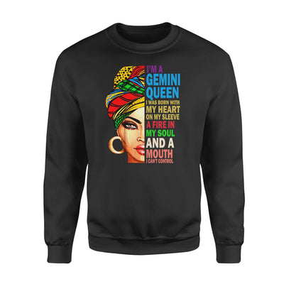 I Am A Gemini Queen Black Women Gift - Premium Crew Neck Sweatshirt - Dreameris