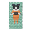 Mugshot prison clothes dog border collie - Neck Gaiter - Dreameris