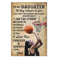 Basketball to my daughter i love you dad -Matte Canvas - Dreameris