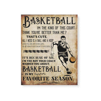 Basketball lovers basketball is my favorite season - Matte Canvas - Dreameris