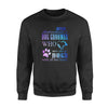 Never underestimate a dog groomer who takes care of dogs with all her heart - Standard Crew Neck Sweatshirt - Dreameris