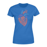 Anatomical Heart Shirt Parts Of Heart Cardiac Nurse - Standard Women's T-shirt - Dreameris