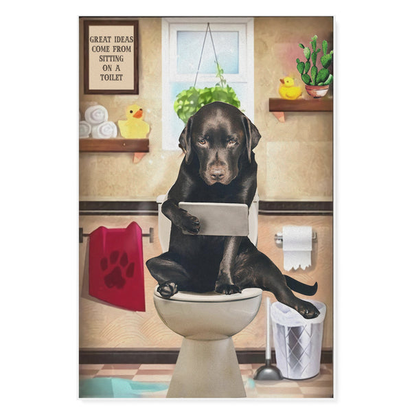 Basset hound great ideas come from sitting on a toilet -Matte Canvas - Dreameris