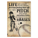 Baseball lovers life will always throw curves -Matte Canvas - Dreameris