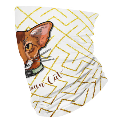 Abyssinian cat Golden geometric pattern - Neck Gaiter - Dreameris