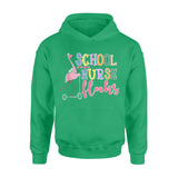 Back To School Tshirt School Nurse Flock Flamingo - Standard Hoodie - Dreameris