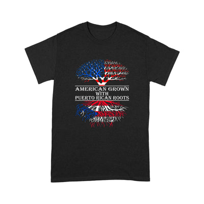 American Grown With Puerto Rican Roots Usa Flag 4th Of July Independence Day - Standard T-shirt - Dreameris