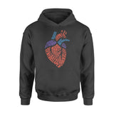 Anatomical Heart Shirt Parts Of Heart Cardiac Nurse - Premium Hoodie - Dreameris