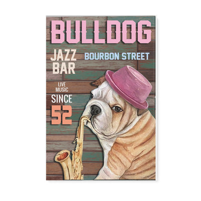 Bulldog jazz bar live music bourbon street  -Matte Canvas - Dreameris