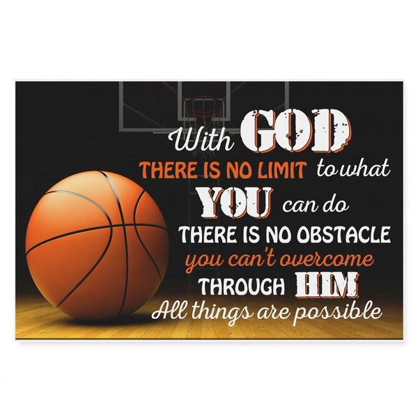 Basketball with god there is no limit - Matte Canvas - Dreameris