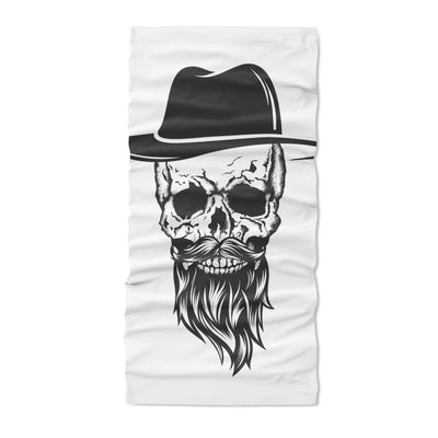 Skull with hat beard and mustache neck giaters  - Neck Gaiter - Dreameris