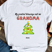 Personalized My Greatest Blessings Call Me Grandma Gift For Christmas Standard T-shirt Mug - Dreameris