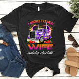 Personalized I Hooked The Best Trucker Wife Custom Name Love Couple - Standard -T Shirt - Dreameris