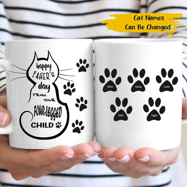 Personalized Happy Father's Day To Cat Dad - Mug - Dreameris