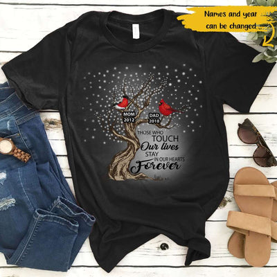 Personalized Cardinal Memorial Touch Our Lives Stay In Our Hearts Forever - Standard T- shirt Hoodie - Dreameris